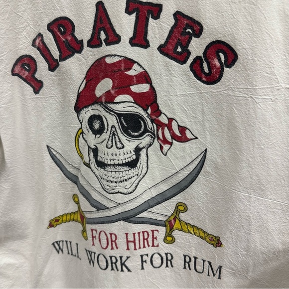 Cottonseed Pirates Will Work for Rum Full Zip White Hooded Jacket Mens XL - Picture 8 of 11